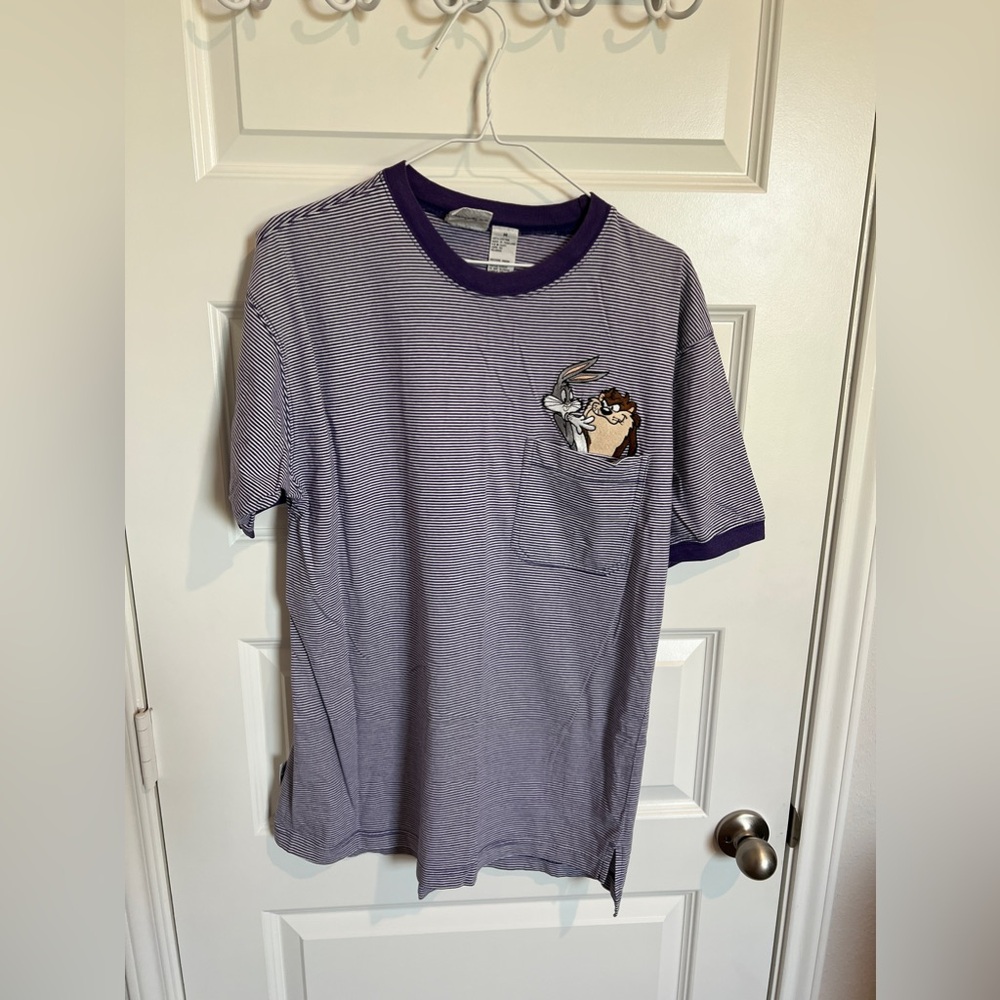 Vintage ACME clothing co Looney Tunes striped ringer t shirt size medium